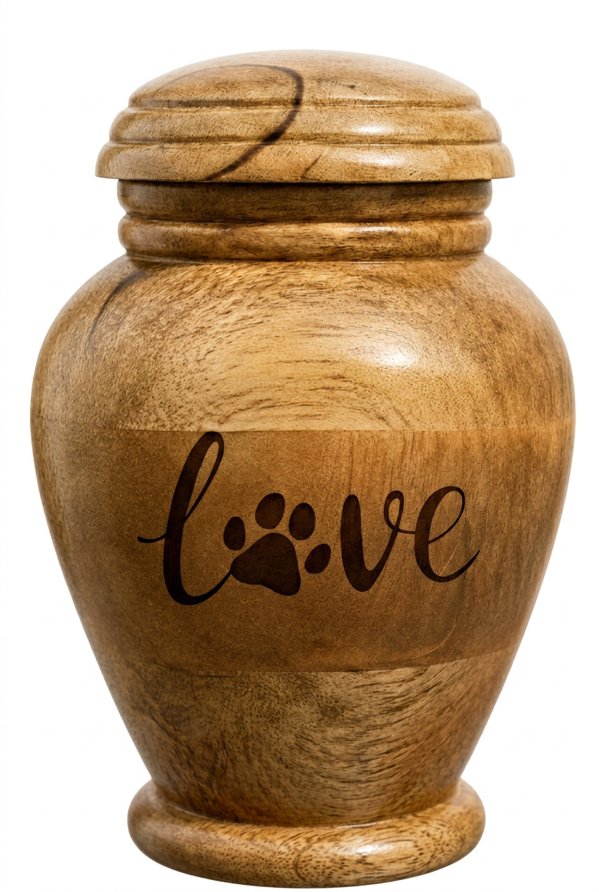 Cremation Urn with Love-paw laser Engraving